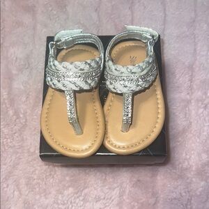 Shimmering Silver Kids Sandals